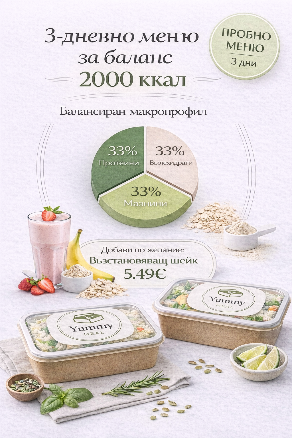 Пробно целодневно меню за отслабване – 3 дни – 2000 калории