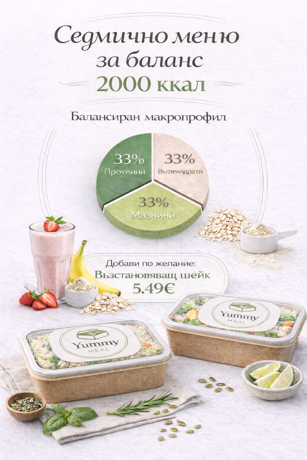 Седмично целодневно меню за баланс 2000 калории